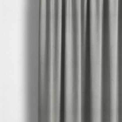 Alpha Plain Durable Velvet Brushed Cotton Effect Upholstery Fabric Silver Colour CTR-2733 - Made To Measure Curtains