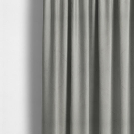 Alpha Plain Durable Velvet Brushed Cotton Effect Upholstery Fabric Silver Colour CTR-2733 - Made To Measure Curtains