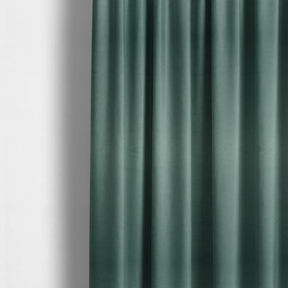 Alpha Plain Durable Velvet Brushed Cotton Effect Upholstery Fabric Green Colour CTR-2734 - Made To Measure Curtains