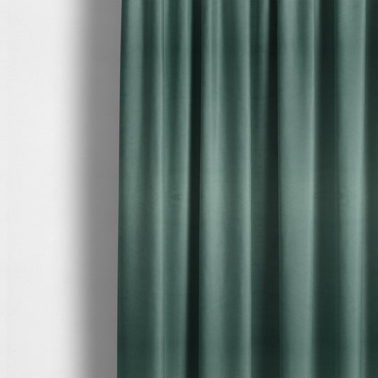 Alpha Plain Durable Velvet Brushed Cotton Effect Upholstery Fabric Green Colour CTR-2734 - Made To Measure Curtains