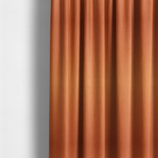 Alpha Plain Durable Velvet Brushed Cotton Effect Upholstery Fabric Orange Colour CTR-2738 - Made To Measure Curtains