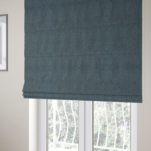 Coco Soft Weave Collection Flat Basket Weave Quality Fabric In Blue Colour Upholstery Fabric CTR-274 - Roman Blinds