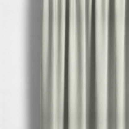 Alpha Plain Durable Velvet Brushed Cotton Effect Upholstery Fabric Silver Colour CTR-2740 - Made To Measure Curtains