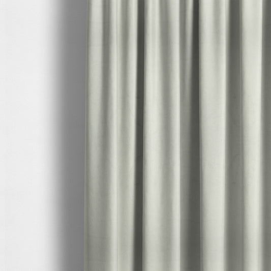 Alpha Plain Durable Velvet Brushed Cotton Effect Upholstery Fabric Silver Colour CTR-2740 - Made To Measure Curtains