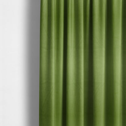 Alpha Plain Durable Velvet Brushed Cotton Effect Upholstery Fabric Green Colour CTR-2741 - Made To Measure Curtains