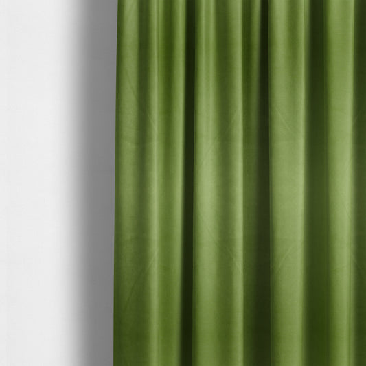 Alpha Plain Durable Velvet Brushed Cotton Effect Upholstery Fabric Green Colour CTR-2741 - Made To Measure Curtains