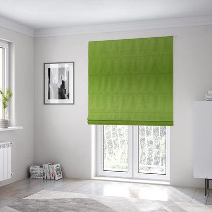 Alpha Plain Durable Velvet Brushed Cotton Effect Upholstery Fabric Green Colour CTR-2741 - Roman Blinds