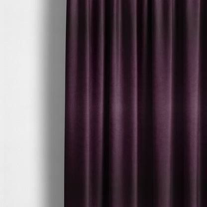 Alpha Plain Durable Velvet Brushed Cotton Effect Upholstery Fabric Purple Colour CTR-2742 - Made To Measure Curtains