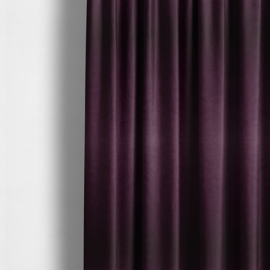 Alpha Plain Durable Velvet Brushed Cotton Effect Upholstery Fabric Purple Colour CTR-2742 - Made To Measure Curtains