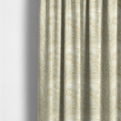 Athena Laser Cut Pattern Soft Velveteen White Velvet Upholstery Curtains Fabric CTR-2743 - Made To Measure Curtains