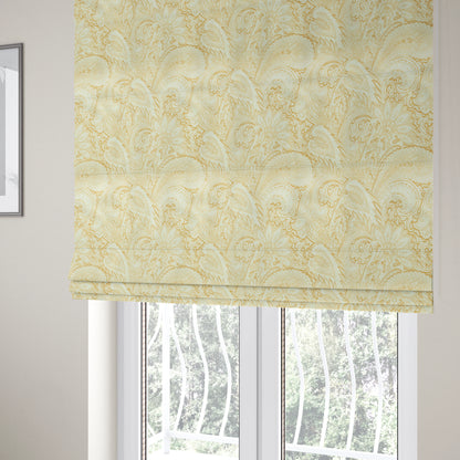 Athena Laser Cut Pattern Soft Velveteen White Velvet Upholstery Curtains Fabric CTR-2743 - Roman Blinds