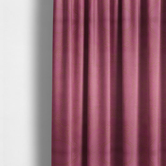 Athena Laser Cut Pattern Soft Velveteen Pink Velvet Upholstery Curtains Fabric CTR-2745 - Made To Measure Curtains