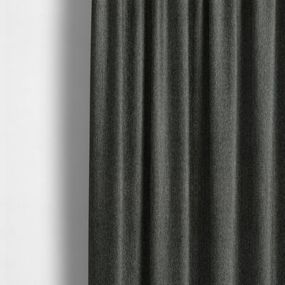 Coco Soft Weave Collection Flat Basket Weave Quality Fabric In Grey Black Colour Upholstery Fabric CTR-275 - Made To Measure Curtains