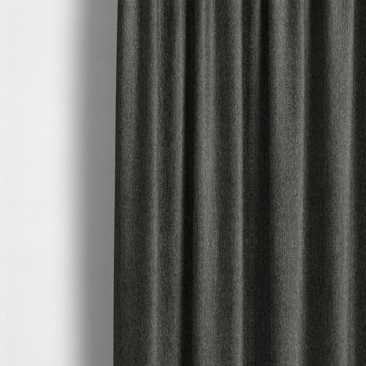 Coco Soft Weave Collection Flat Basket Weave Quality Fabric In Grey Black Colour Upholstery Fabric CTR-275 - Made To Measure Curtains