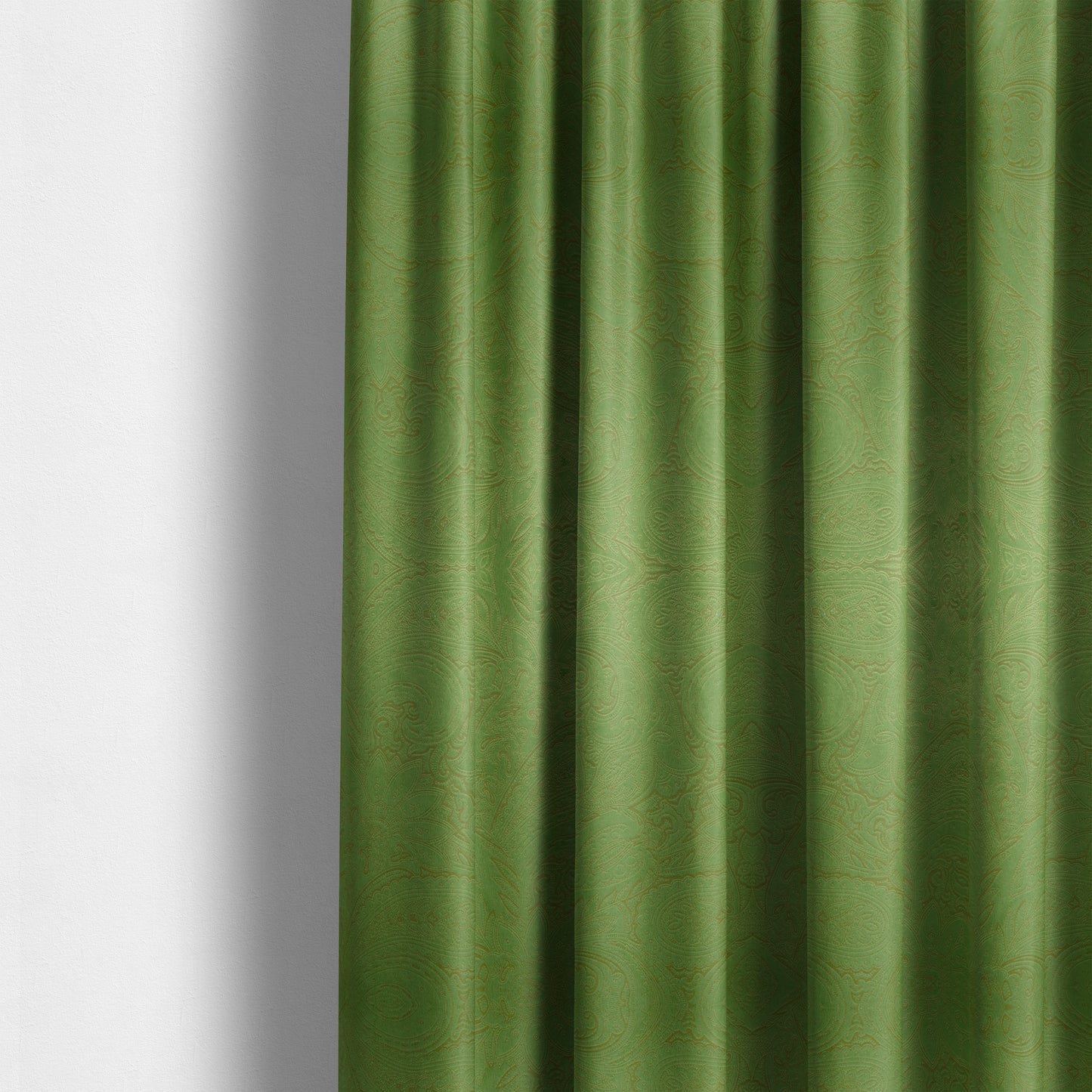 Athena Laser Cut Pattern Soft Velveteen Green Velvet Upholstery Curtains Fabric CTR-2751 - Made To Measure Curtains