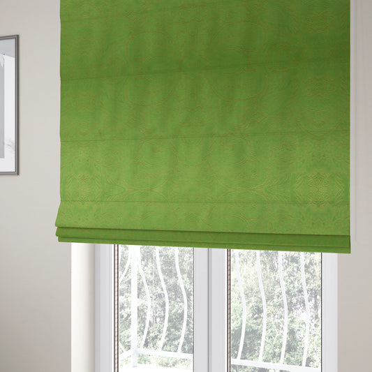 Athena Laser Cut Pattern Soft Velveteen Green Velvet Upholstery Curtains Fabric CTR-2751 - Roman Blinds