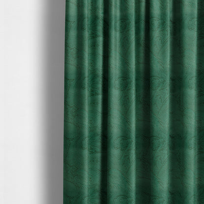 Athena Laser Cut Pattern Soft Velveteen Green Velvet Upholstery Curtains Fabric CTR-2752 - Made To Measure Curtains