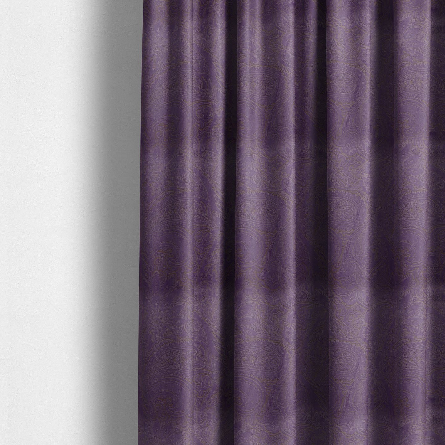 Athena Laser Cut Pattern Soft Velveteen Purple Velvet Upholstery Curtains Fabric CTR-2755 - Made To Measure Curtains