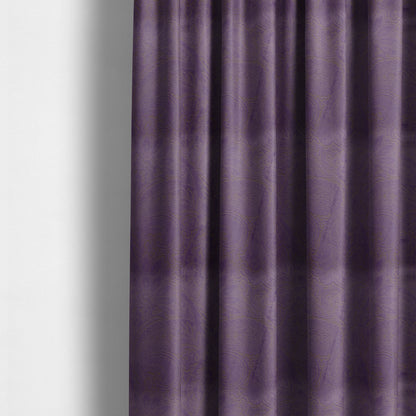 Athena Laser Cut Pattern Soft Velveteen Purple Velvet Upholstery Curtains Fabric CTR-2755 - Made To Measure Curtains