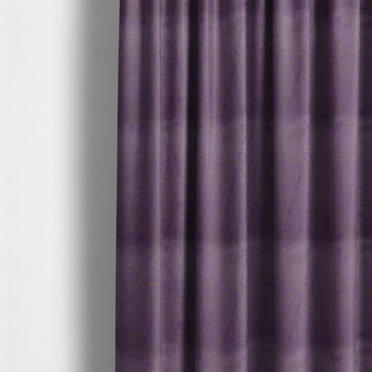 Athena Laser Cut Pattern Soft Velveteen Purple Velvet Upholstery Curtains Fabric CTR-2755 - Made To Measure Curtains