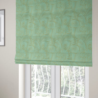 Athena Laser Cut Pattern Soft Velveteen Blue Velvet Upholstery Curtains Fabric CTR-2756 - Roman Blinds