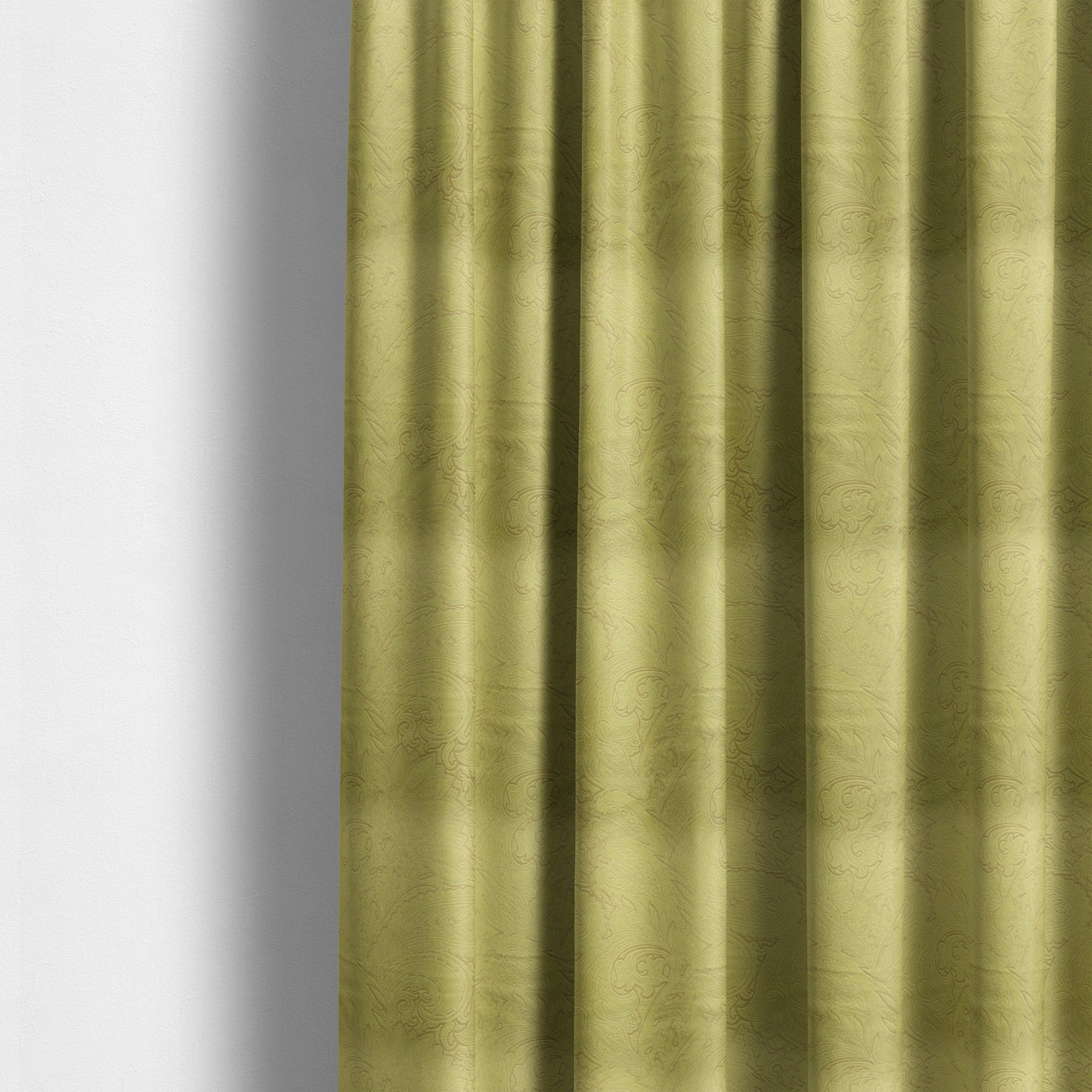 Athena Laser Cut Pattern Soft Velveteen Green Velvet Upholstery Curtains Fabric CTR-2761 - Made To Measure Curtains