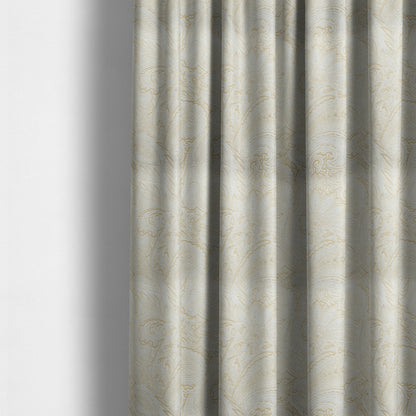 Athena Laser Cut Pattern Soft Velveteen Silver Grey Velvet Upholstery Curtains Fabric CTR-2762 - Made To Measure Curtains