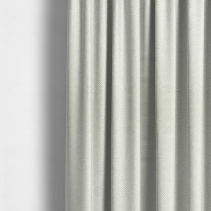 Agra Velveteen Embossed Damask Pattern Upholstery Curtains Fabric In White Velvet CTR-2763 - Made To Measure Curtains