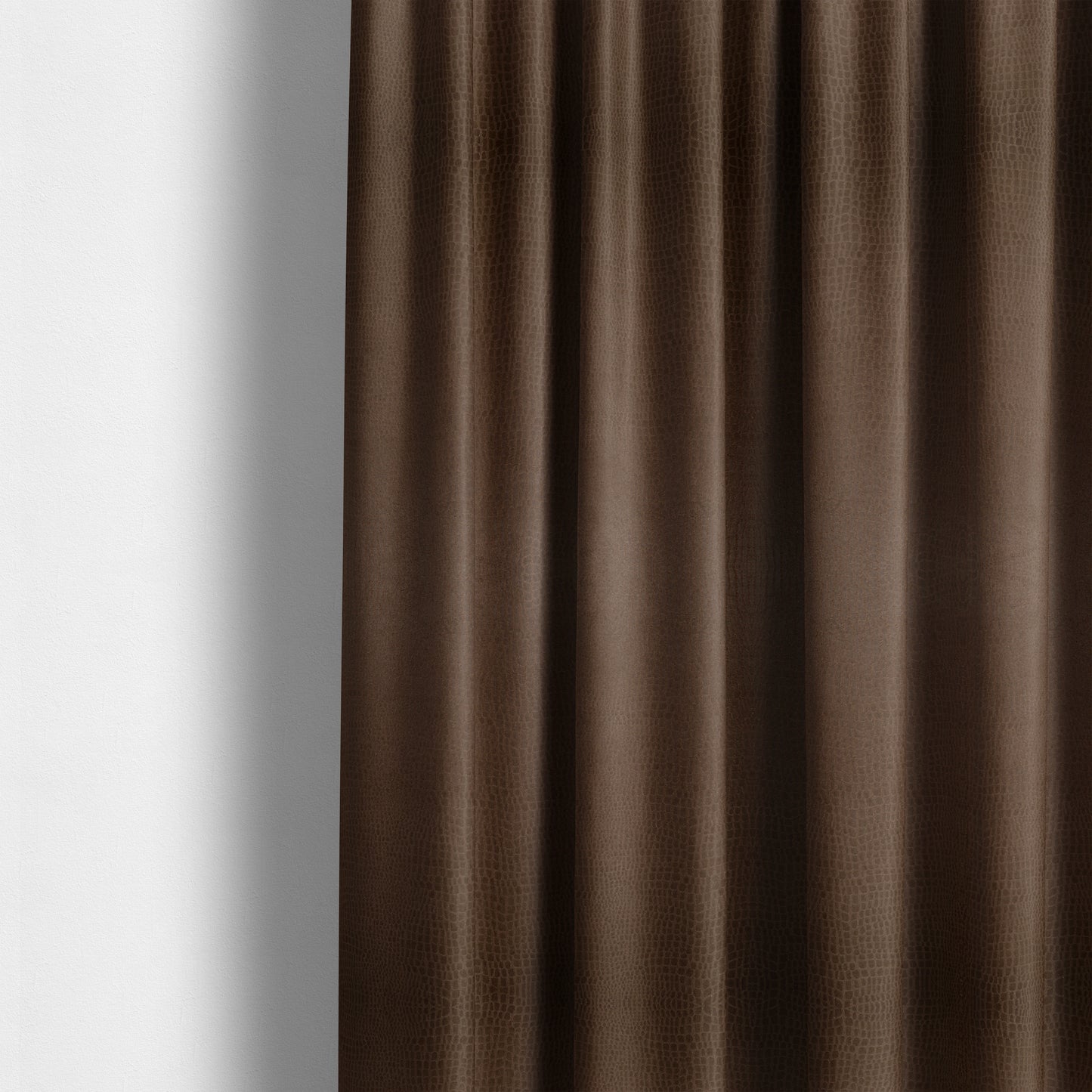 Crocodile Pattern Soft Faux Suede Brown Upholstery Fabric CTR-2786 - Made To Measure Curtains