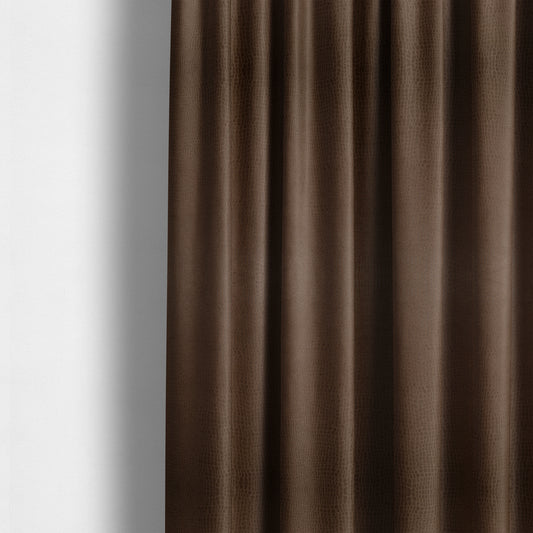 Crocodile Pattern Soft Faux Suede Brown Upholstery Fabric CTR-2786 - Made To Measure Curtains