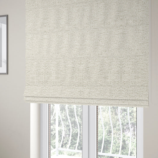 Willow Boucle Material White Colour Upholstery Fabric CTR-2789 - Roman Blinds