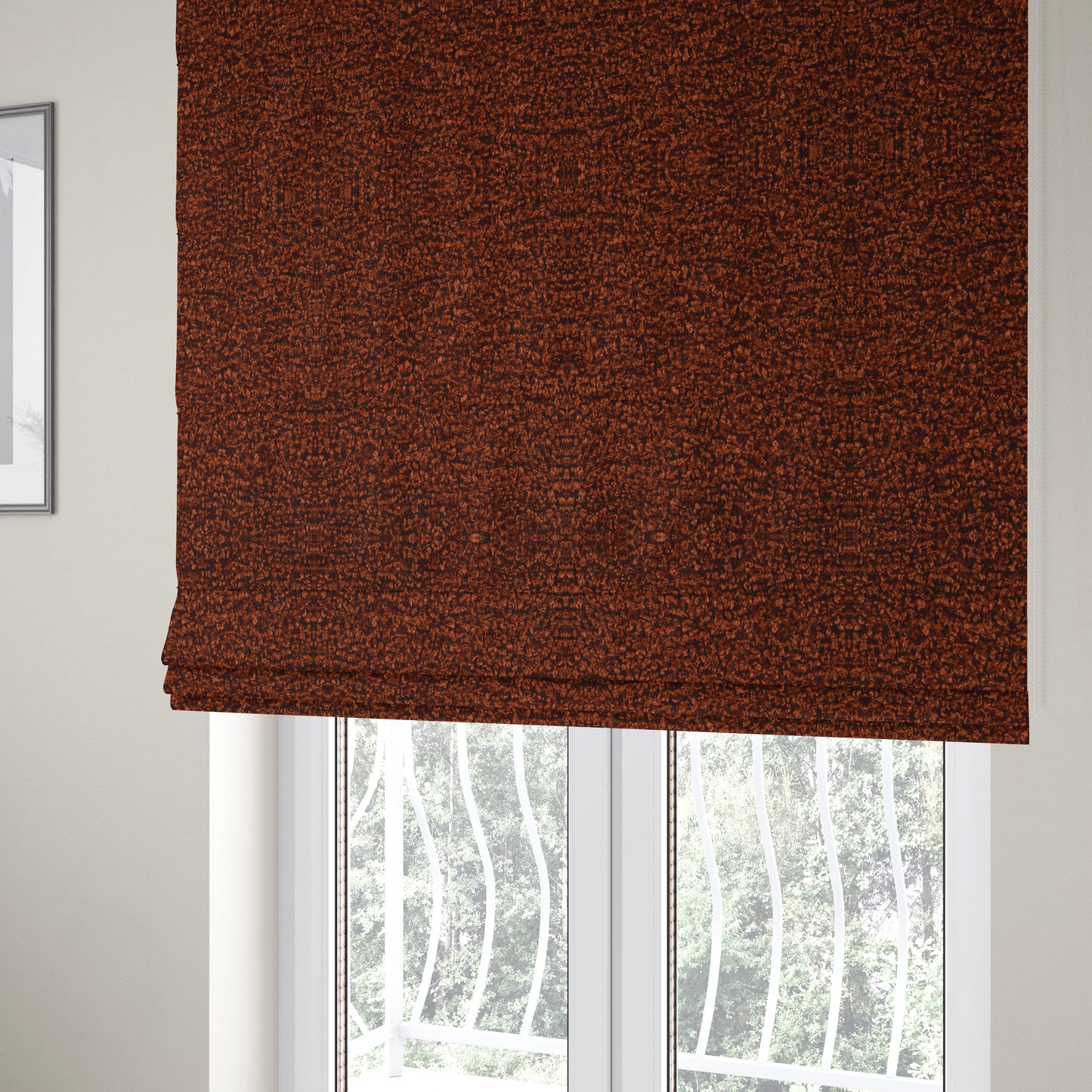 Willow Boucle Material Burnt Orange Colour Upholstery Fabric CTR-2793 - Roman Blinds