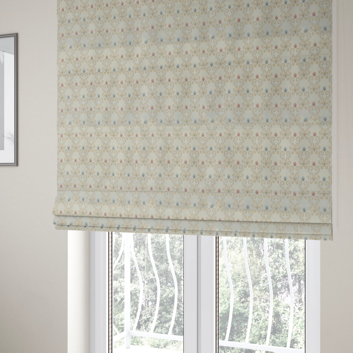 Saliha Regency Medallion Pattern Fabric Pearl Collection Fabrics CTR-28 - Roman Blinds