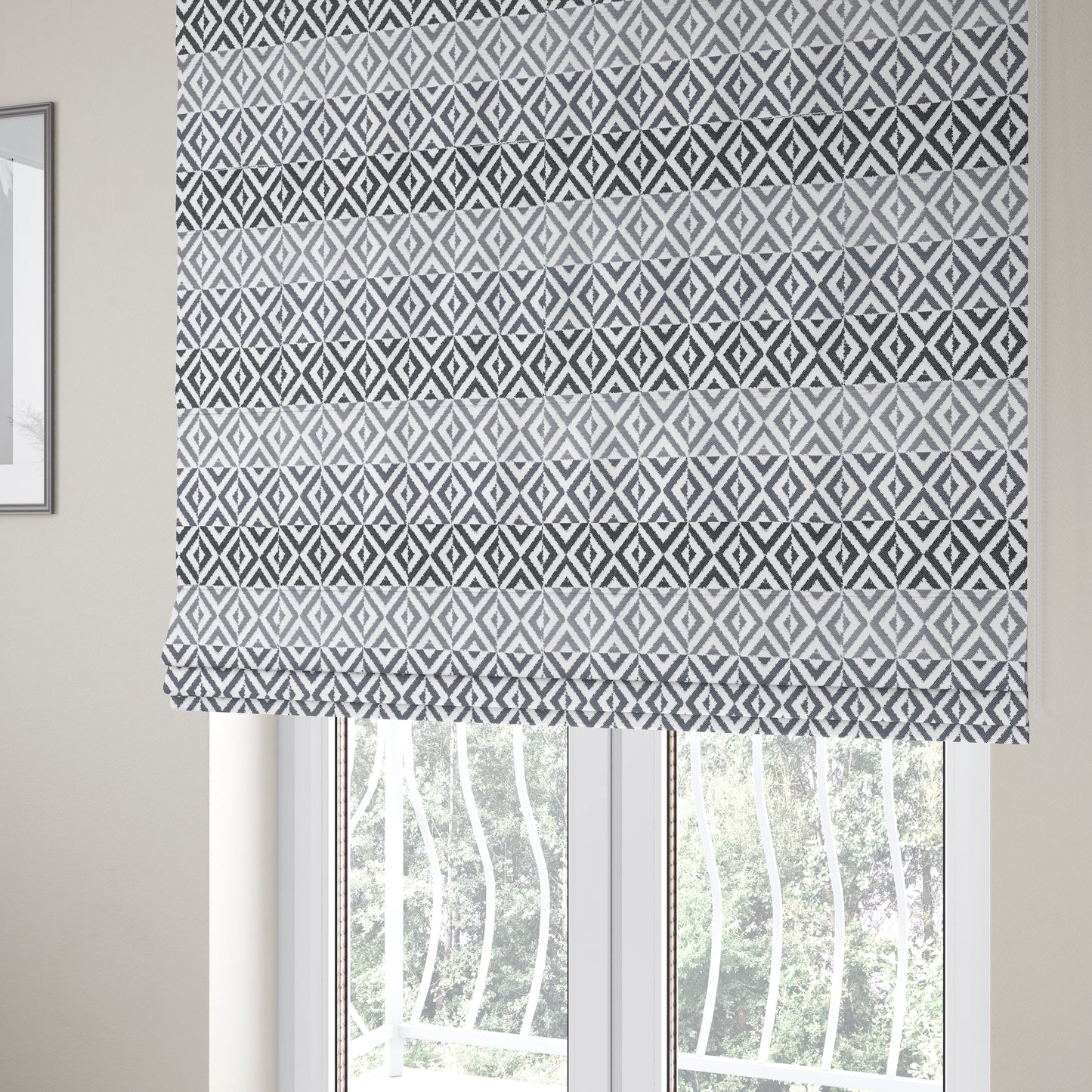 Himalaya Geometric Pattern Outdoor Fabric CTR-2801 - Roman Blinds