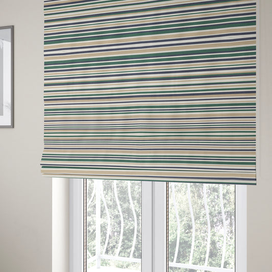 Maldives Striped Pattern Outdoor Fabric CTR-2810 - Roman Blinds