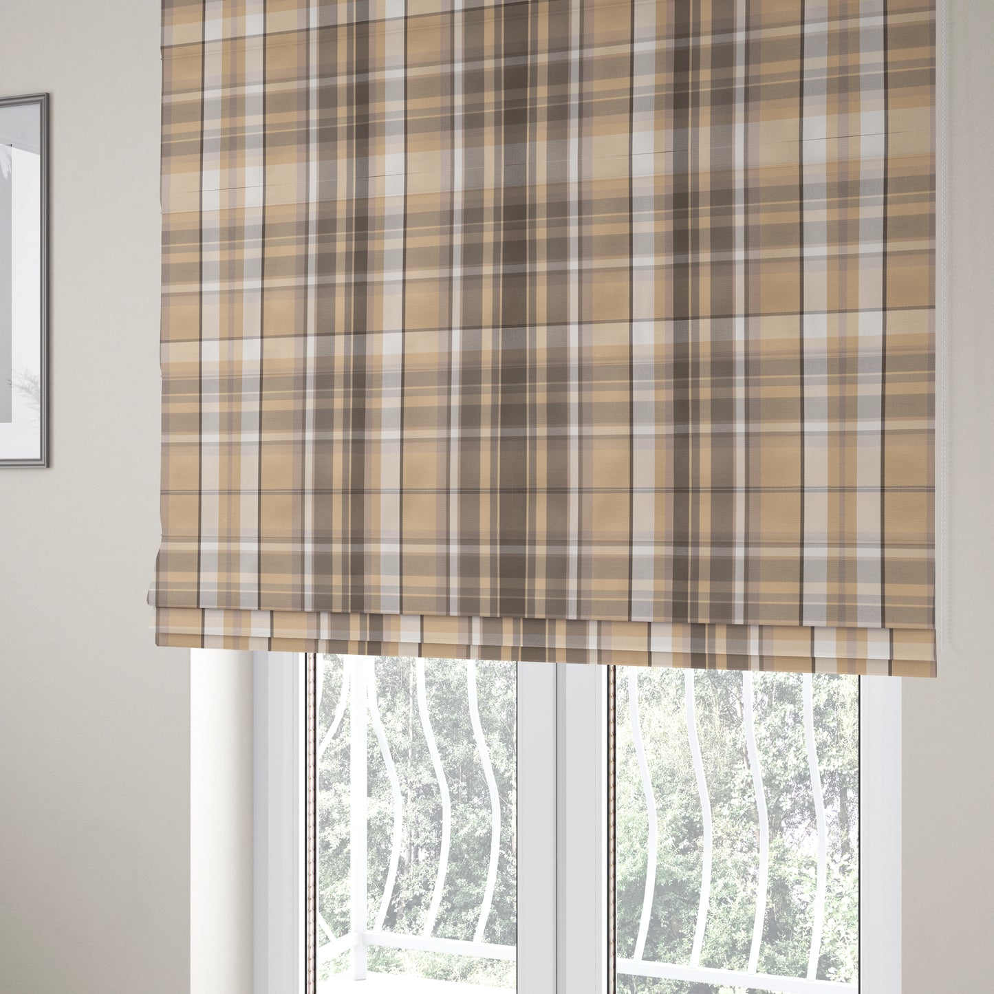 Oban Tartan Pattern Outdoor Fabric CTR-2811 - Roman Blinds