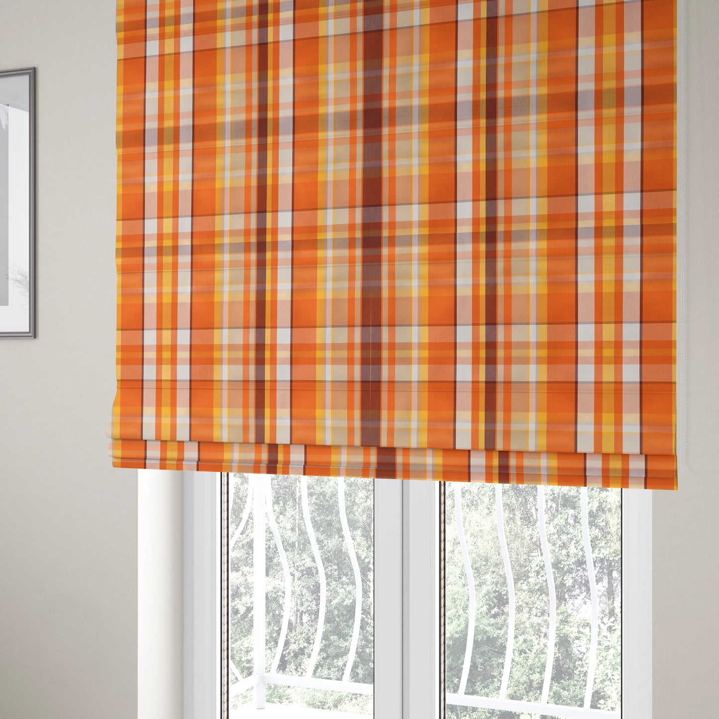 Oban Tartan Pattern Outdoor Fabric CTR-2813 - Roman Blinds