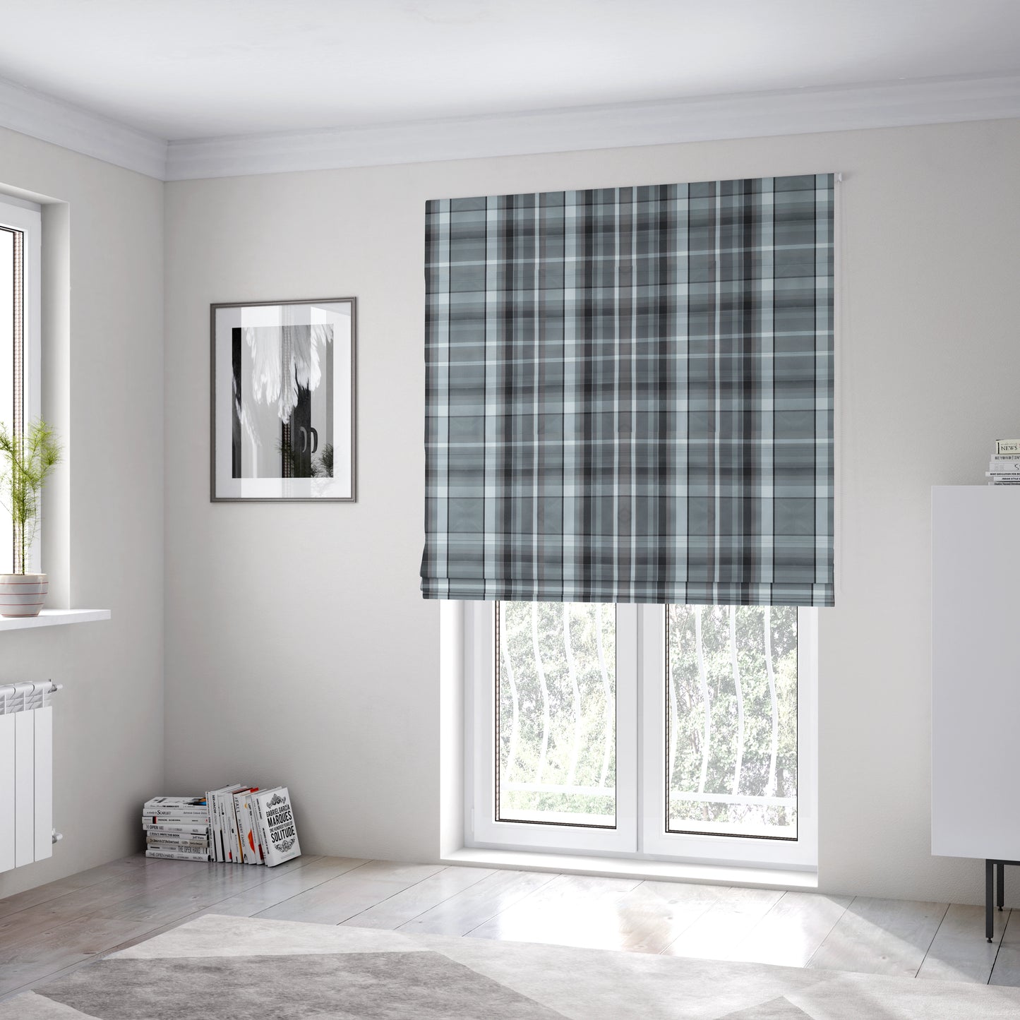 Oban Tartan Pattern Outdoor Fabric CTR-2814 - Roman Blinds