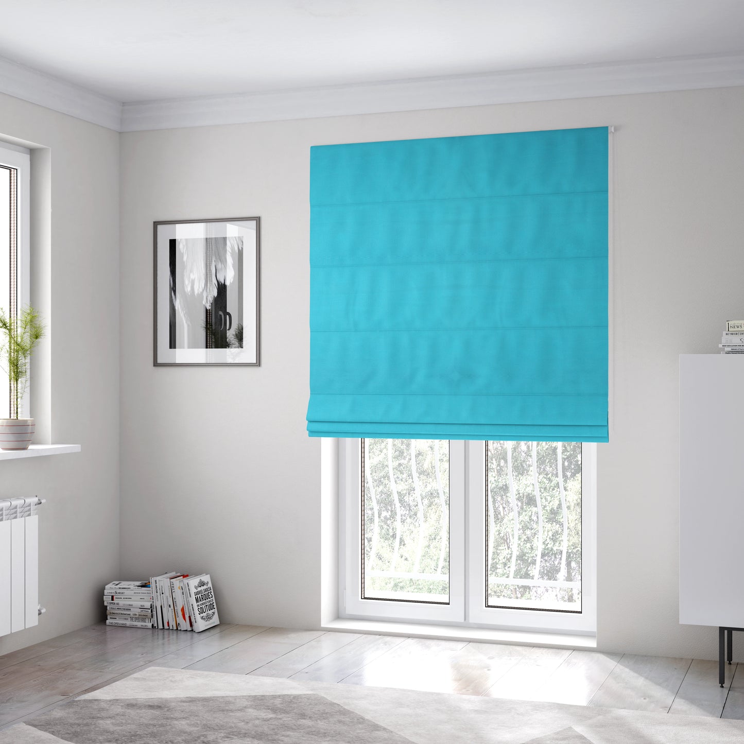 Colarado Plain Blue Colour Outdoor Fabric CTR-2816 - Roman Blinds