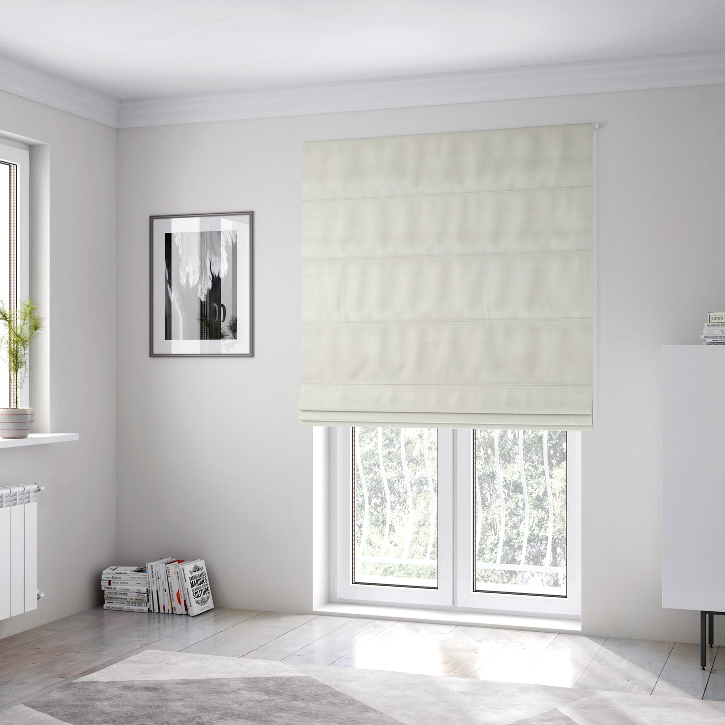 Colarado Plain White Colour Outdoor Fabric CTR-2819 - Roman Blinds