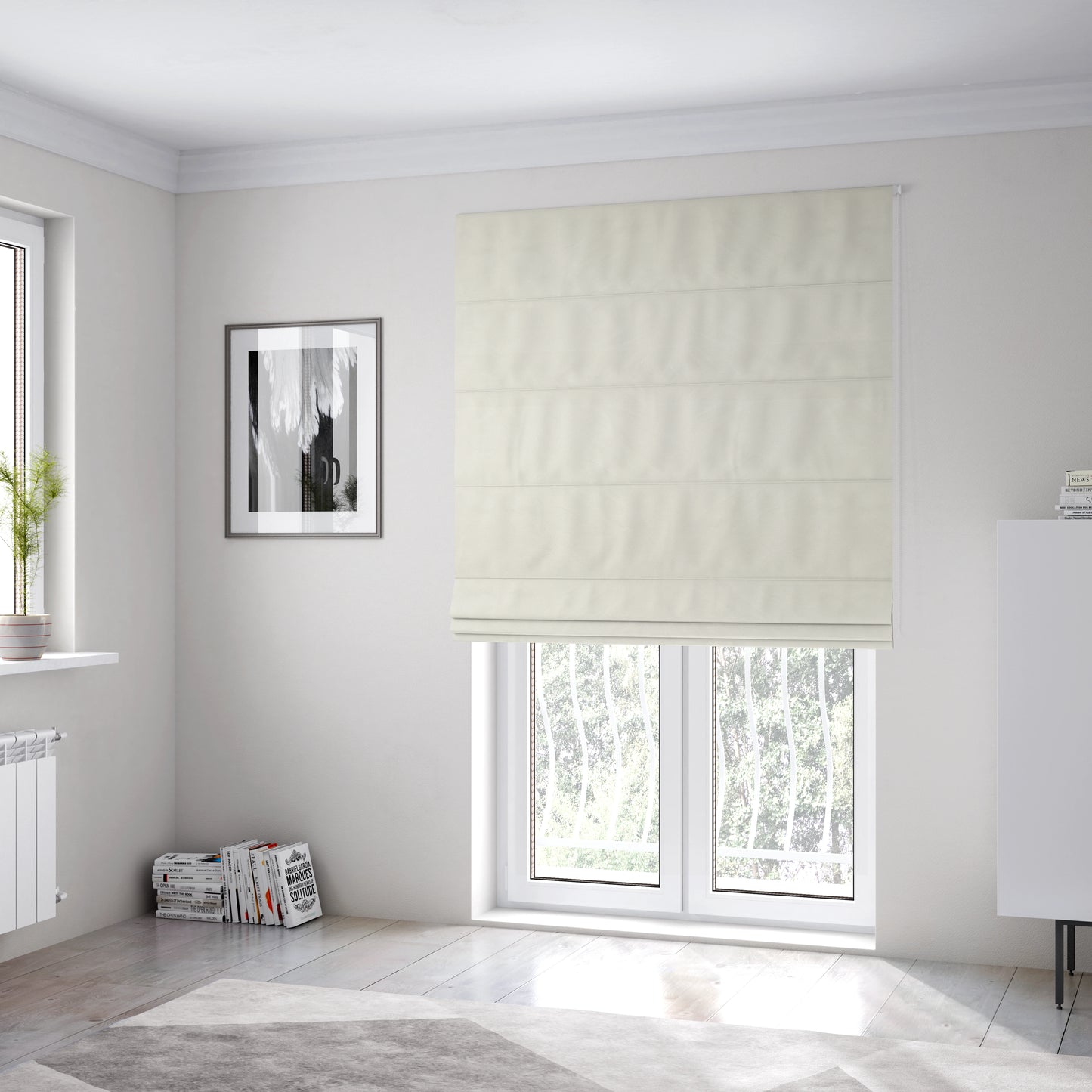 Columbo Plain White Colour Outdoor Fabric CTR-2829 - Roman Blinds