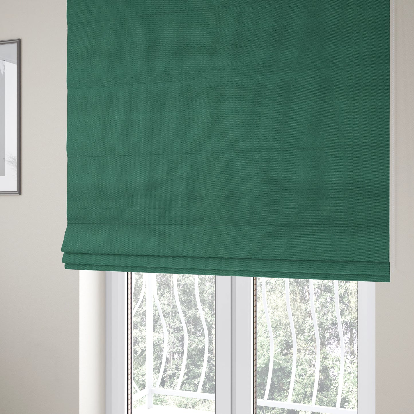 Columbo Plain Green Colour Outdoor Fabric CTR-2839 - Roman Blinds