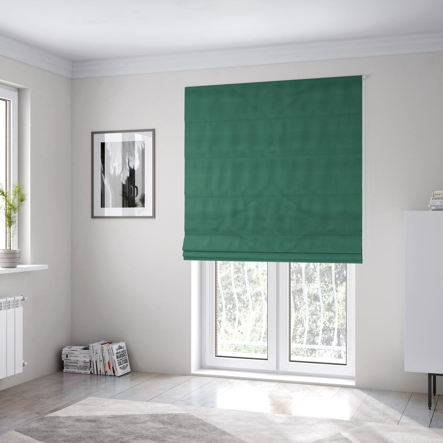 Columbo Plain Green Colour Outdoor Fabric CTR-2839 - Roman Blinds