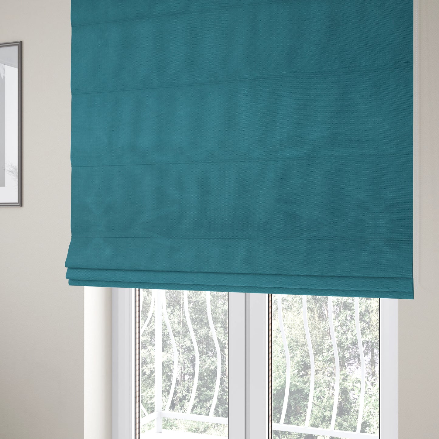 Columbo Plain Teal Colour Outdoor Fabric CTR-2840 - Roman Blinds