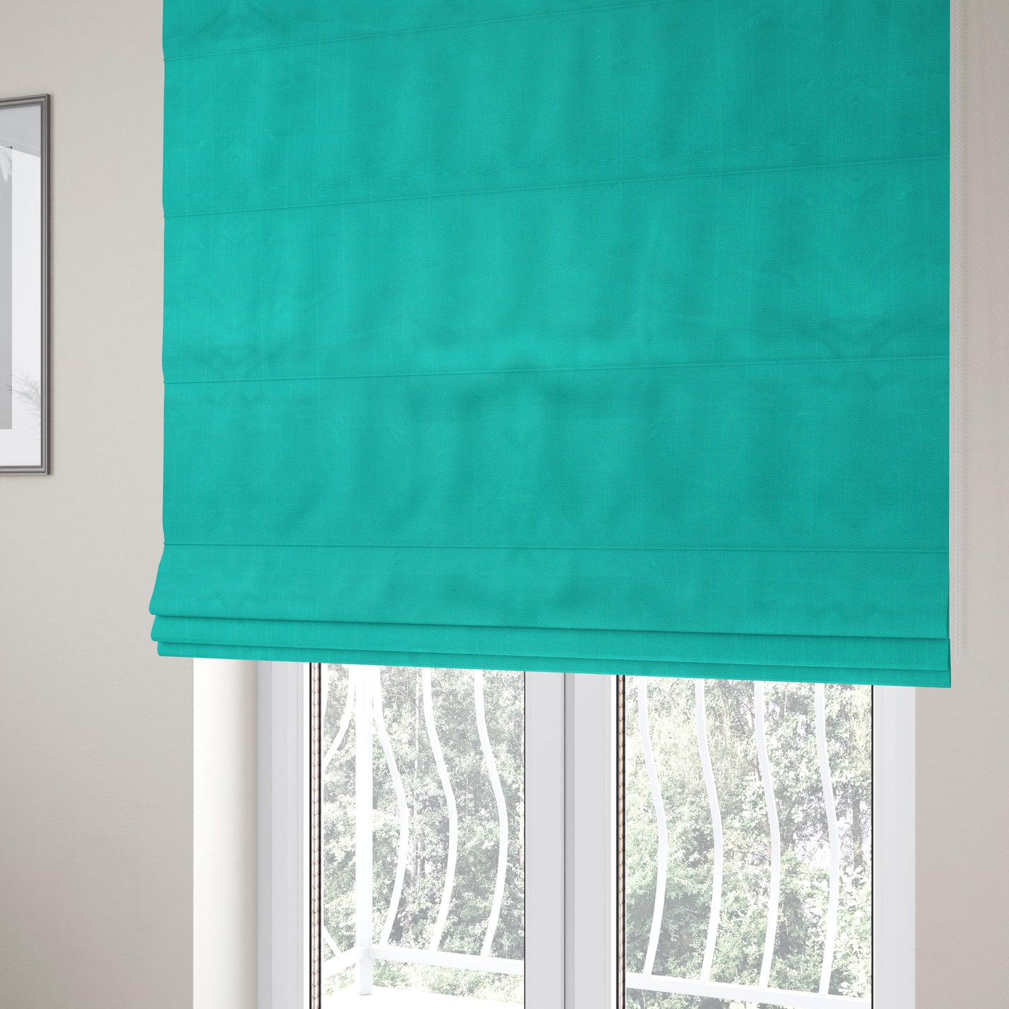 Columbo Plain Teal Colour Outdoor Fabric CTR-2841 - Roman Blinds