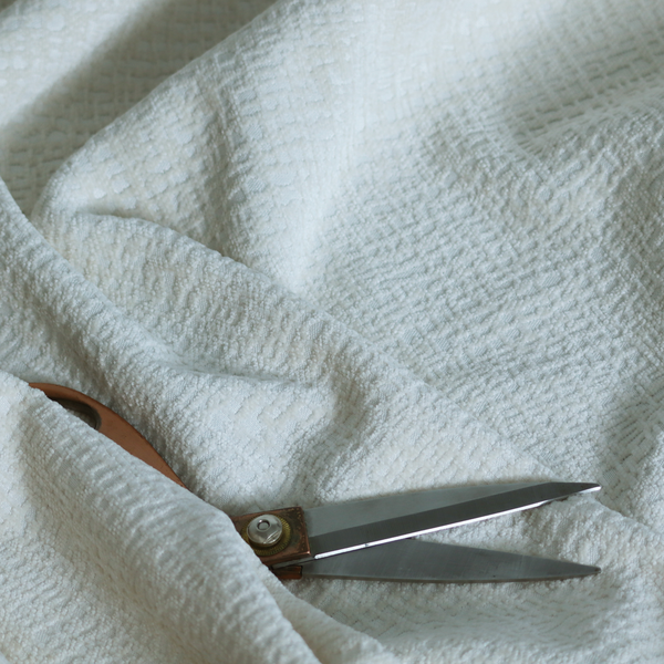 Santiago Semi Plain Chenille In Cream Colour Upholstery Fabric CTR-2849