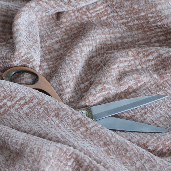 Santiago Semi Plain Chenille In Peach Colour Upholstery Fabric CTR-2852