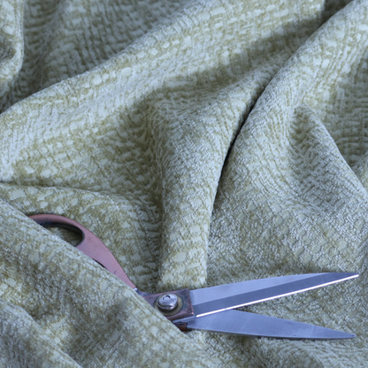 Santiago Semi Plain Chenille In Lime Green Colour Upholstery Fabric CTR-2855