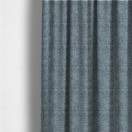 Santiago Semi Plain Chenille In Cyan Colour Upholstery Fabric CTR-2857 - Made To Measure Curtains