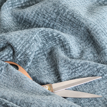 Santiago Semi Plain Chenille In Teal Colour Upholstery Fabric CTR-2858